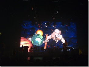 Impressive visuals on the large screen behind the band