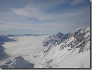 Low lying cloud flooding the Stuben side of the Arlbergpass