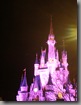 The Disney castle lit up at night